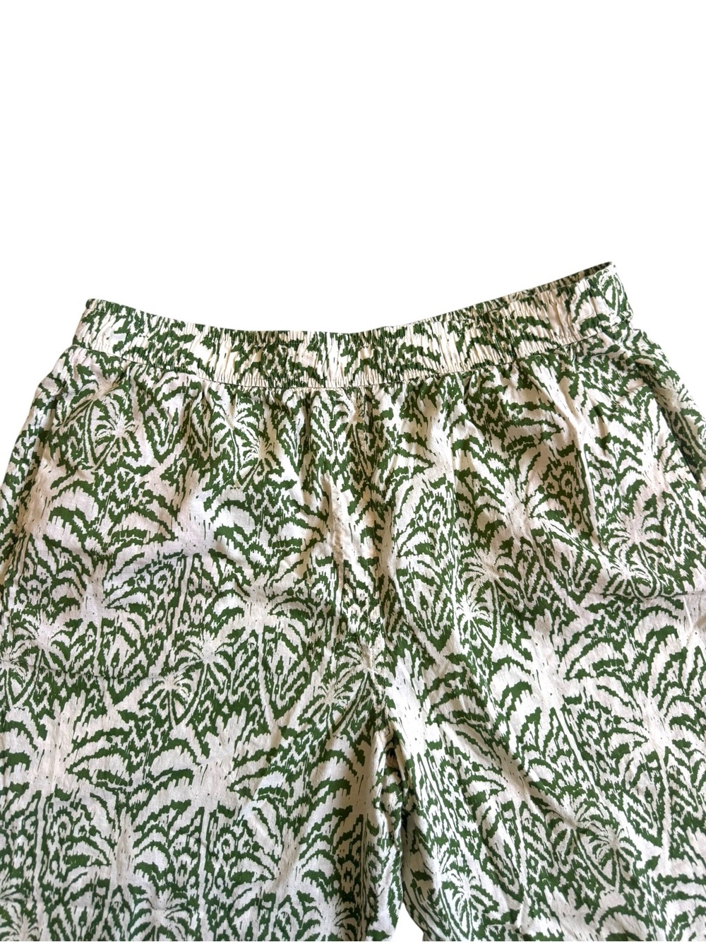 Zara Green Botanical Cropped 100% cotton Pants - Picture 5 of 8